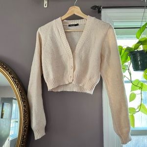 Cream Crop Cardigan